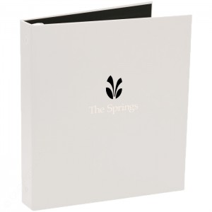 Cream Leatherette 3 Ring Binders - 1/2 to 2" Capacity