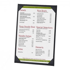 Classy Single Panel Menu Covers 8-1/2" x 11" 26BLL