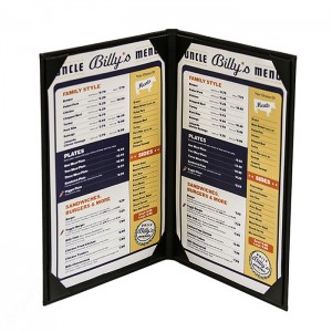 26FLL Classy Double Panel Menu Covers 8-1/2" x 14"