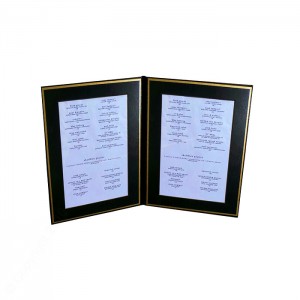 Pocket Menu Covers-Gold Matted Liner Double Panel -5 1/2 × 8 1/2"
