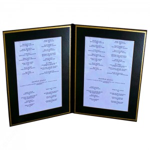 Pocket Menu Covers-Gold Matted Liner Double Panel-8 1/2 × 11"