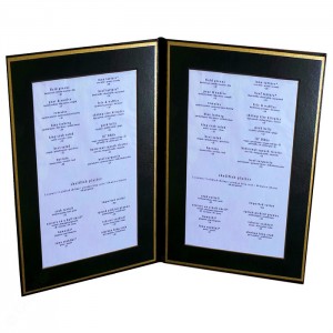 Pocket Menu Covers-Gold Matted Liner Double Panel-8 1/2 × 14"