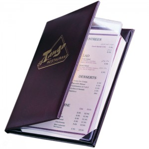 Pocket Menu Covers-2 Panel w/Sewn in Protector-8 1/2 × 11"