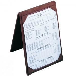 Turned Edge Leatherette Table Tents 6 1/4 x 4 1/4