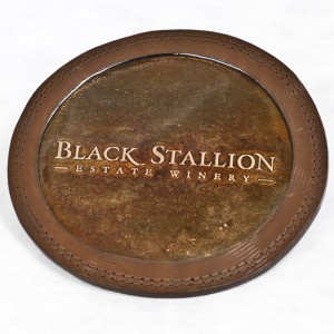 Black Stallion Copper Leather Coaster