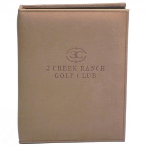 3 Greek Golf Faux Leather Binders Front