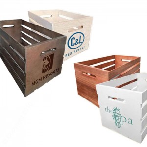 Custom Wood Crates with Graphic Logo