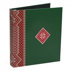 Green with Red Deco Snowflake Ugly Sweater Binders