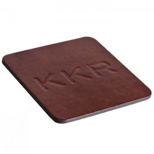 Radius or Square Leather Coasters with Imprint