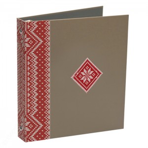 Tan with Red Deco Snowflake Ugly Sweater Ring Binders