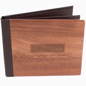 Wood Town Menu Covers with Multi Panel Pockets