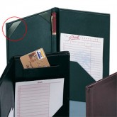 Leatherette Check Presenters with Pocket and Ribbon Corners - Green 32E