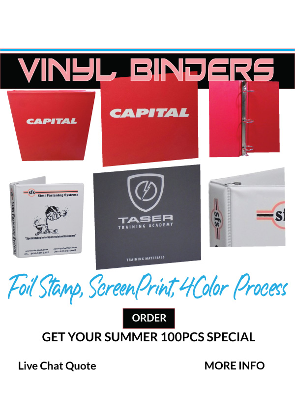 Order Vinyl Binders with your Luxury Imprint