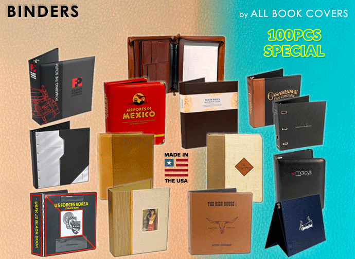 Custom Binders, Imprint Binders, Leather Binders and Turned Edge